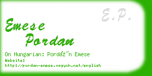 emese pordan business card